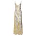 Cross-Border Women's 2025 Summer New Fashion Sexy Backless Gold Stamping Strap Dress Wholesale_ecoleips.com