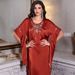 The Ba5140 Dress Features An Orange-Colored Design With Stylish Diamond Embellishments; It's A Long Summer Gown Or Robe._ecoleips.com
