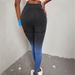 Women's high waist gradient hip-lifting fitness pants women's running tight-fitting quick-drying yoga pants_ecoleips.com