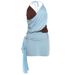 Women's Sexy Color Block Backless Tank Top With Tie Up Slim Fit Skirt Style Summer New Sleeveless Hollow Out_ecoleips.com