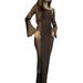 Voya Voya Autumn/Winter Women's Clothing: Solid Color Round Neck Long Sleeve Tie-Waist Chinese Style Dress,_ecoleips.com