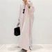 Effortless Elegance Stripe Cardigan Dress – Oversized Cotton Blend Wrap Dress With Asymmetrical Hem & Long Sleeves (Gray/Black/Sky Blue/Red/Pink)_ecoleips.com