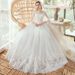 Women's Clothing Korean Style Bridal Dress New Round Neck Long Sleeve Fairy Dream Light Tulle Skirt Wedding Gown For Spring_ecoleips.com