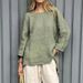 Linen-Blend Relaxed Fit Shirt – Oversized Boho Tunic Top With Roll-Up Sleeves (Sky Blue/Red/Mint/Yellow/White/Beige, Plus Size XXXL)_ecoleips.com