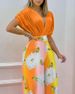 Women's Clothing Spring And Summer New Printed Bat Sleeve Top Wide Leg Pants Two Piece Suit Female_ecoleips.com
