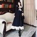 Sweet Youthful Naval Collar College Style Dress Summer Wear Plus Size Hide Belly Slimming Long Dress Korean High Waist A-Line..._ecoleips.com