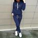 Women's Long Sleeved Loose Fitting Casual Hooded Set Unique Letter Print Comfortable Two-Piece Outfit_ecoleips.com