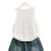 2026 New Hollow Knit Vest For Women, Spring Autumn Fashionable And Stylish Outerwear, Solid Color Top_ecoleips.com