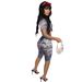 Women's Sheer Mesh Tattoo Print Short Sleeve Top + Tie-Waist Shorts Set – Sexy Streetwear Two-Piece Outfit (S-Xxl)_ecoleips.com
