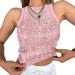 Women's Glitter Sequin Halter Neck Top Shiny Bodycon Streetwear Blouse Sexy Party Clubwear Fashion T-Shirt_ecoleips.com