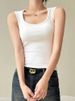 K Strap Vest For Women, New Style With Chest Cushion, Bottom Layer And Inner Layer, Sleeveless Top With I-shaped Design, High-end Feel_ecoleips.com