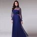 Women’s Clothing spring and summer new women's mesh temperament long sleeved dress annual meeting banquet evening dress skirt_ecoleips.com