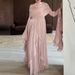 Elegant Temperament Flared Sleeves Robe Dress Spring New Formal Occasion Women Dress Lotus Leaf Edge Design O-neck Evening Dress_ecoleips.com