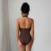 Summer Halter Neck Women's Bodysuit Sexy Deep V round Backless Design European American Style Cross Border Fashion for Ladies_ecoleips.com