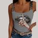 Women's Sexy Suspender Lip Print Vest Top Style New Relaxed Everyday Wear Comfortable Feshion_ecoleips.com