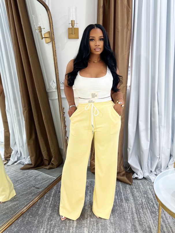 Women's Clothing Fashion Design Label Sports Vest Women's High Waist Drawstring Wide Leg Pants Suit_ecoleips.com