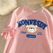 Women's Short Sleeve T-Shirt Pure Cotton off the Shoulder Top Unique Design American High Street Trendy Brand New Summer Style Factory Direct Sales_ecoleips.com