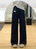 American Retro Dark Blue High Waist Loose Women's Jeans 2025 Autumn Winter Stylish Wide Leg Pants_ecoleips.com