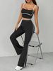 Women's round Neck Short Sleeve Two Piece Set with Side Stripes European American Style Cross Border Spot Supply_ecoleips.com