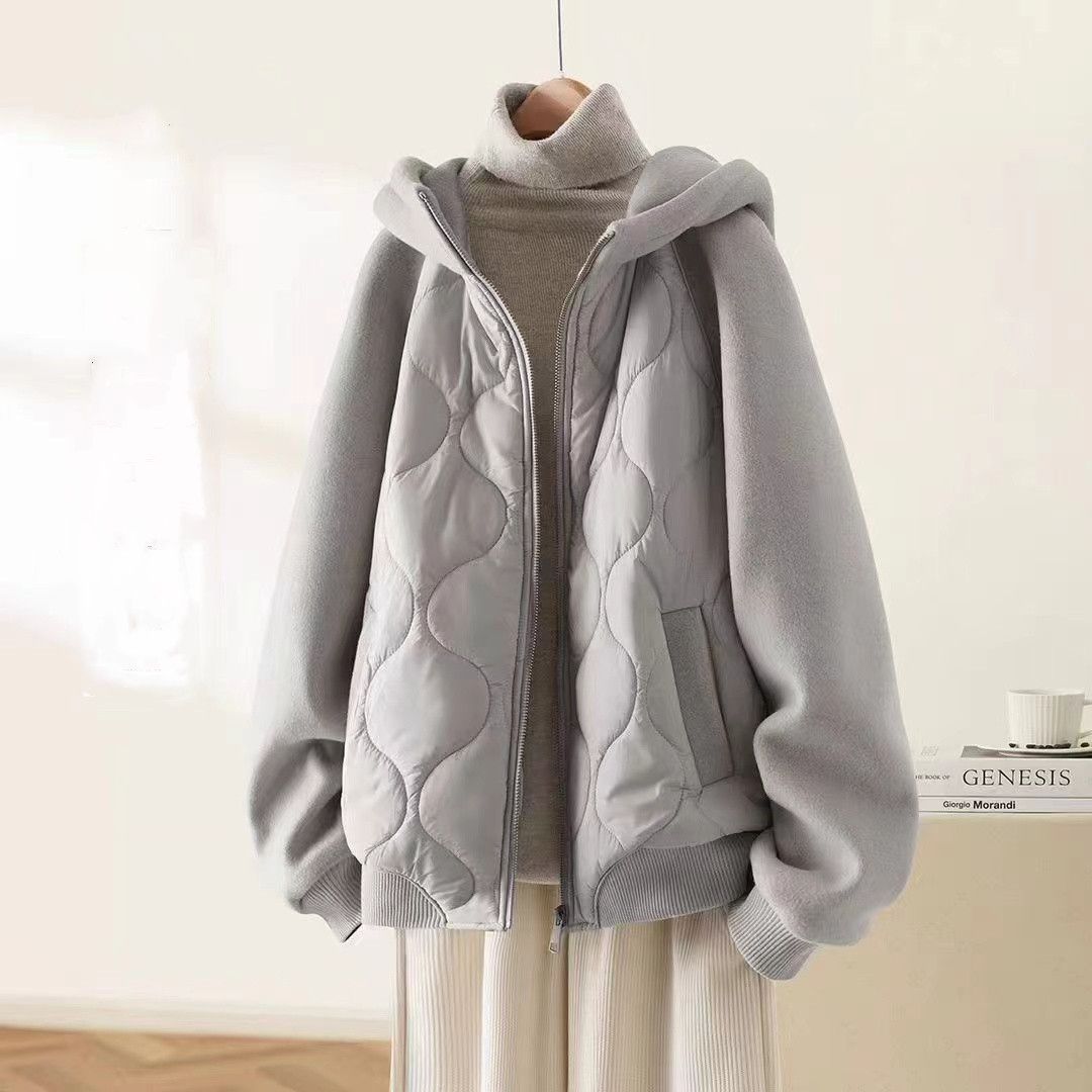 Stylish -Inspired Winter Hooded Jacket For Women - Quilted Short Coat With Thickened Warmth_ecoleips.com