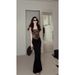 French Style Leopard Print Camisole Vest For Women 2025 Summer Elegant Waist-Cinching Black Mermaid Half Skirt Two-Piece_ecoleips.com