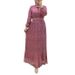 Women's Clothing New Chiffon Floral Print Robe Fashionable And Elegant Dress_ecoleips.com