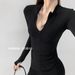 French-style High-end Gray Design, Stand-up Collar Top And Slightly Flared Pants, Slim-fit Two-piece Set, New Casual_ecoleips.com