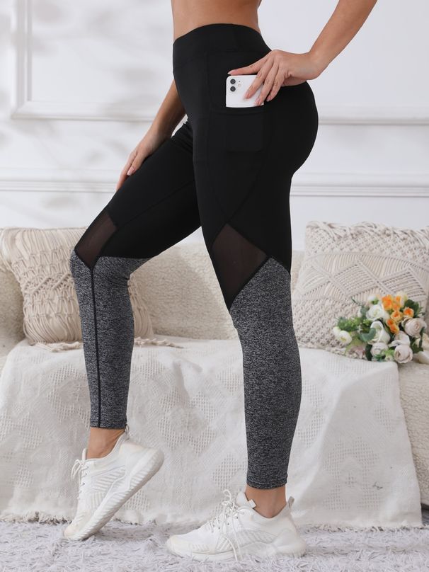 Women's Clothing Women's High-Waisted Two-Tone Leggings Autumn European And American Style Hot Selling Four Way Stretch Yoga And Sports Suitable_ecoleips.com