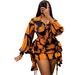 10258 Versatile Shirt Printed Sexy Bodycon Short Skirt Elegant Women's Two-Piece Set_ecoleips.com