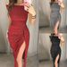 Elegant High-Slit Sparkle Evening Dress – One-Shoulder Neckline For Parties & Special Occasions_ecoleips.com