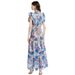 Women's Spring/Summer Stand Collar Dress Patchwork Water Soluble Lace Flutter Sleeves_ecoleips.com