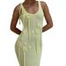 Women's 3D Floral Pattern Halter Neck Slim Fit Vacation Dress Breathable Back Slit Beachwear U Neck Sexy Stylish Top_ecoleips.com