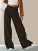 K New Style Of Slim And High Waisted Casual Straight Leg Pants For Women With A Sense Of Sagging_ecoleips.com