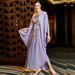 Women's Clothing Purple Fantasy Sequin Embroidered Cape Bat Shirt Spot Abaya Robe_ecoleips.com