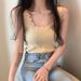 Summer Trendy Women's U Neck Knit Top Sleeveless Vest Backless Camisole INS Style Outerwear Inner Layer plus Size Clothes_ecoleips.com