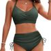 Women's Clothing New Multi Color Split High Waist Drawstring Women's Sexy Bikini Swimsuit_ecoleips.com