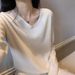 Aria Basics Aria Basics Autumn And Winter V-neck 100% Wool Sweater, Long-sleeved Pullover For Women, Solid Color Cashmere Slim-fit Knitted Base_ecoleips.com