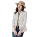 Women's Slim Fit Blazer Houndstooth Casual Plaid Tweed Office Lady Style Outerwear_ecoleips.com