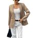 Women's Elegant Solid Color Long Sleeved Jacket Blazer Autumn Winter Outerwear_ecoleips.com