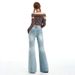 Women's Retro Low Rise Flared Jeans Stretchy Slimming Casual Fashion Office Lady Jeans For Autumn And Winter_ecoleips.com