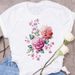 European And American Cross-border Foreign Trade Women's Floral Plant Print Round-neck Short-sleeve T-shirt Top_ecoleips.com