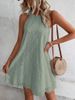 2026 Women's White Floral Cut-out Halter Neck Dress, Sleeveless Bohemian Maxi Dress With Irregular Hem For Beach Holiday_ecoleips.com