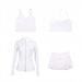 Women's Clothing Women's Slim Fit Stand Collar Jacket Three Pleated Skirt Set Y Shaped Vest Four Piece Outerwear Sportswear_ecoleips.com