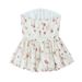 ZR Foreign Trade Wholesale European And American Style Women's New Fashion Vintage Pure Desire Floral Strapless Dress_ecoleips.com