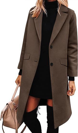 Women’s Oversized Double-Breasted Trench Coat – Long Wool Blend Coat With Notched Lapel (S-XXL, 6 Colors)_ecoleips.com