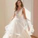 Ethereal Boho Wedding Dress With Deep V-Neck & Open Back – Flowy Sheath Gown With Small Train For Outdoor Photography (XS-XXXL, Ivory/White)_ecoleips.com