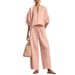 2026 Women's European American Style Linen Wide Leg Pant Set Summer Independent Website Bestseller Two Piece Outfit_ecoleips.com