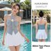 Women's Floral Strapless Dress Style Swimsuit Halter Neck French Retro Design For Beach And Hot Spring Resorts_ecoleips.com