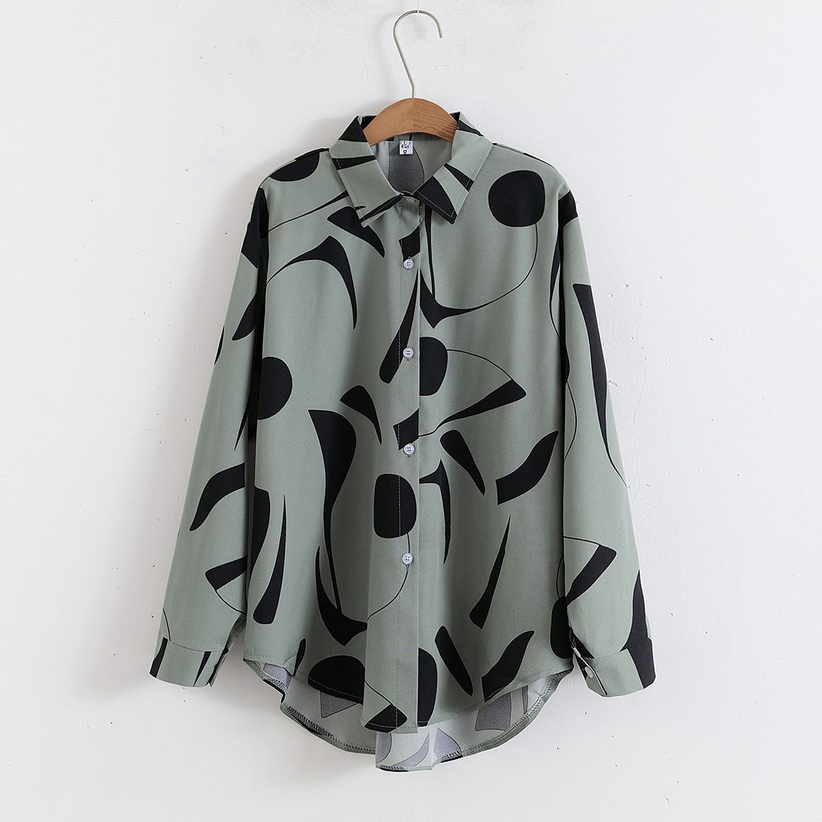 New Floral Print Loose Fit Turn-down Collar Long Sleeve Fashion Shirt For Women_ecoleips.com