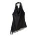 Aria Basics Aria Basics 6976-25 Winter New European American Style Pure And Alluring Halter Neck Lace Patchwork Asymmetrical Hem Backless Top_ecoleips.com